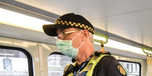 Mask-wearing is a little loose on Melbourne public transport