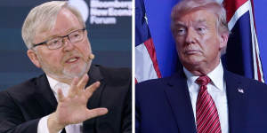 Former ambassador Kevin Rudd has had a rocky relationship with Donald Trump’s team during the US election campaign.