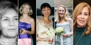 If,at first,you don’t succeed,try,try,try and try again. Rupert Murdoch’s four wives,and fiancee,respectively,from left:Patricia Booker,Anna Murdoch Mann,Wendi Deng,Jerry Hall,and Ann-Lesley Smith