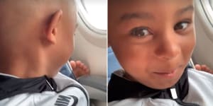 'Stinky feet':Four-year-old Rodney Small calls out barefoot woman on plane in hilarious video