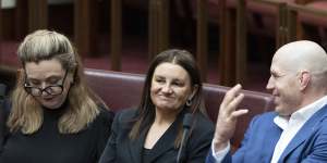 Crossbench senators Tammy Tyrrell,Jacqui Lambie and David Pocock,have reservations with the IR bill.