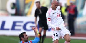 Mark Bresciano playing for Palermo – against Catania – back in 2007 in a Sicilian derby at the Stadio Angelo Massimino.
