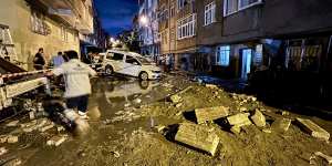 The morning after flooding rains in Istanbul,Turkey,on Wednesday.