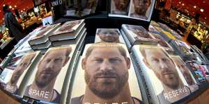 Copies of the new book by Prince Harry displayed at a book store in Berlin,Germany.