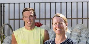 Olympic gold medallist Zac Stubblety-Cook and his former coach Mel Marshall. 