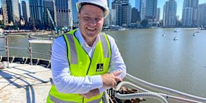 Lord Mayor Adrian Schrinner said construction of the Kangaroo Point bridge and metro have caused a temporary “blip” in emission,but will drive down the city’s carbon footprint longterm. 