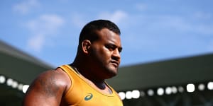 Wallabies prop Taniela Tupou. 