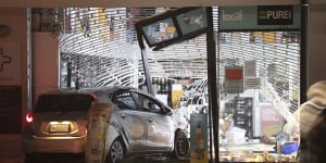 A ram raid burglary at the Liquor Centre in Greenhithe,Auckland. 