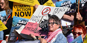 Protesters lined the steps of parliament on Friday morning after Cook’s comments.