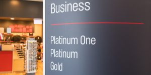 Qantas platinum members receive priority check-in and boarding.