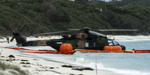 An Australian Army helicopter crashed into water on the NSW South Coast today.