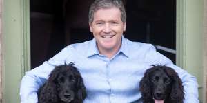 Rupert Wesson with his spaniels,Tilly,left,and Bert.
