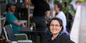 Yarra mayor Gabrielle de Vietri at the Archie’s café parklet on Gertrude Street in May this year.