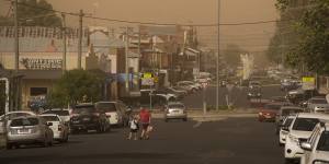 Raised dust in the central west town of Bathurst on Tuesday.