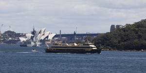 A Freshwater ferry on its way to Manly on Friday.
