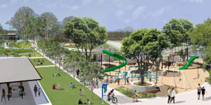 An artist’s impression of $22 million Archerfield Wetlands District Park,part of the $100 million Oxley Creek Transformation planned over two decades.