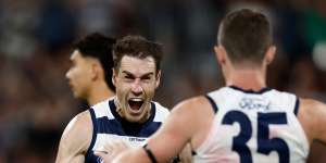 Champion Cats Jeremy Cameron and Patrick Dangerfield.