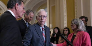 Republican Senate Minority Leader Mitch McConnell froze during a press conference.