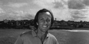 John Pilger at Bondi in 1987.
