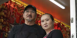 Tuong Chiem with wife Thuy La,owners of Bun Bun bakery in Springvale. 