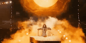 Delta Goodrem performs at the Eurovision grand final.