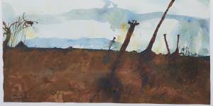 John Olsen’s Giraffes&Wet Season was the most prized artwork up for sale.