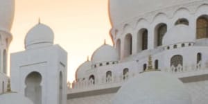 Abu Dhabi's most memorable building:The Sheikh Zayed Grand Mosque.