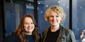 MTC executive producer and deputy CEO Martina Murray (left) and artistic director and co-CEO Anne-Louise Sarks.