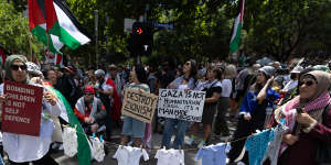 Speakers at the rally lambasted the Albanese government for its support of Israel and of the UK and US attacks on Yemen.