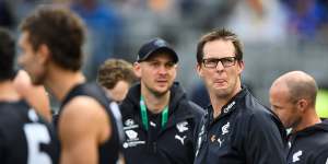 Confusion reigns:Carlton coach David Teague has added his voice to the calls for clarity on controversial holding the ball rule.