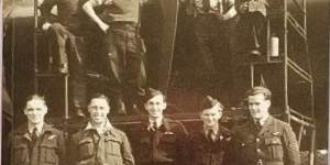 Jack Thomas (centre,middle row) on the cover of War Gave Us Wings.