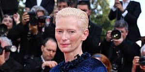 Tilda Swinton at the screening of La Bola Negra at Cannes Film Festival on May 21.
