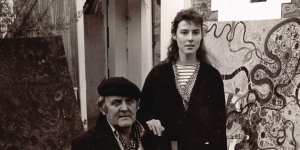Louise Olsen with her father,artist John Olsen. 
