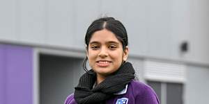 Samanvi Mathur is the only female student in her Applied Computing class at Southern Cross Grammar.