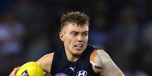 Patrick Cripps in action against the Dockers. 