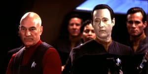 Locked and loaded ... Picard (Patrick Stewart) and Data (Brent Spiner) in Star Trek:First Contact.