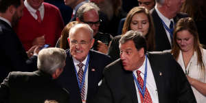 Centre,from left:Rudy Giuliani and Chris Christie are likely to named in Trump's cabinet. 