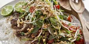 Karen Martini's beef,mint and lemongrass noodle salad.