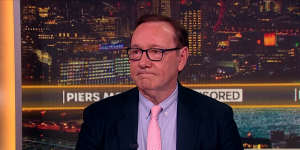 Actor Kevin Spacey makes his first major television appearance in years with interviewer Piers Morgan on his Uncensored chat show. 