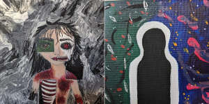 Artworks by Les*,20,depicting their dissociation.