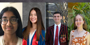 Ananya Sanivarapu,Lillie Sartori,Matthew Vinci and Siena Hamilton were four of the 17 WA students to achieve an ATAR of 99.95.