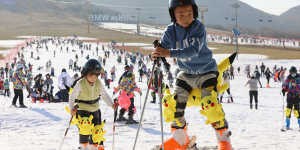 Skiers take to the resorts outside Beijing ahead of the Olympic Games. 