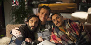 Bartlett (right) with Frankie J. Alvarez and Jonathan Groff in the HBO series Looking.