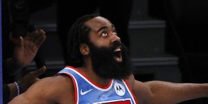 Harden made Nets history with a triple-double on debut for his new team.