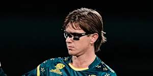Australia’s Adam Zampa celebrates a wicket.