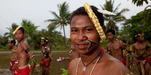 Invigorating:Dancers on Trobriand Island,Papua New Guinea.