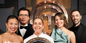 Laura Sharrad with judges (from left) Poh Ling Yeow,Jean-Christophe Novelli,Sofia Levin and Andy Allen.