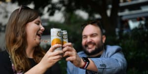 Bella Fyffe and Kevin Munro are self-described"canned wine enthusiasts".