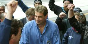 An early court case:John Setka as a union organiser at the Melbourne Magistrate's court in 2003.