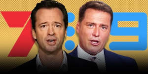 Networks in battle:Seven's Rio Olympics commentator Hamish McLachlan,left,and Nine's former London Games commentator,Today co-host Karl Stefanovic.